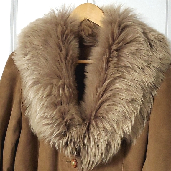 Shearling sheepskin winter coat - Picture 2 of 7
